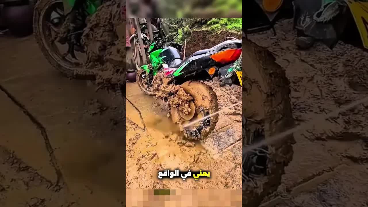 ينظف دراجته الجبلية بطريقة مميزة