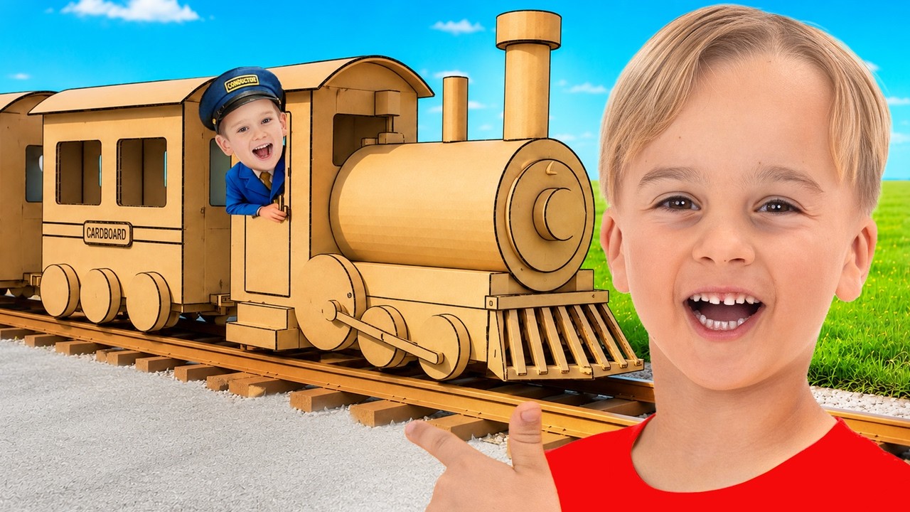 Le défi du train en carton pour enfants