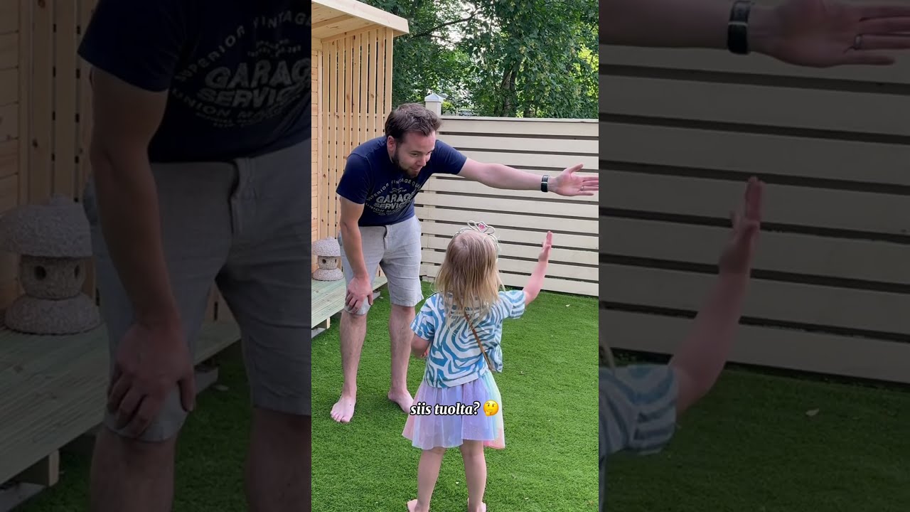 Isin kanssa leikkimässä ja juoksemassa