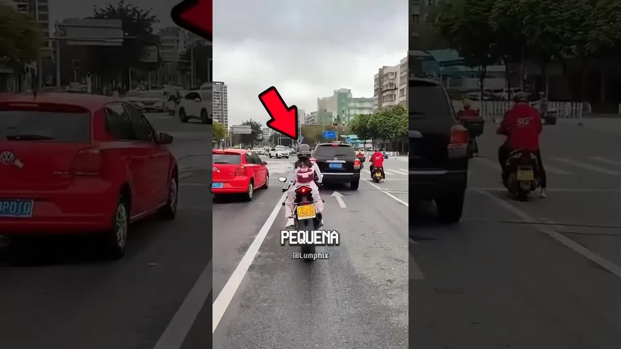 Baixinha de moto grande encontra solução com rodinhas