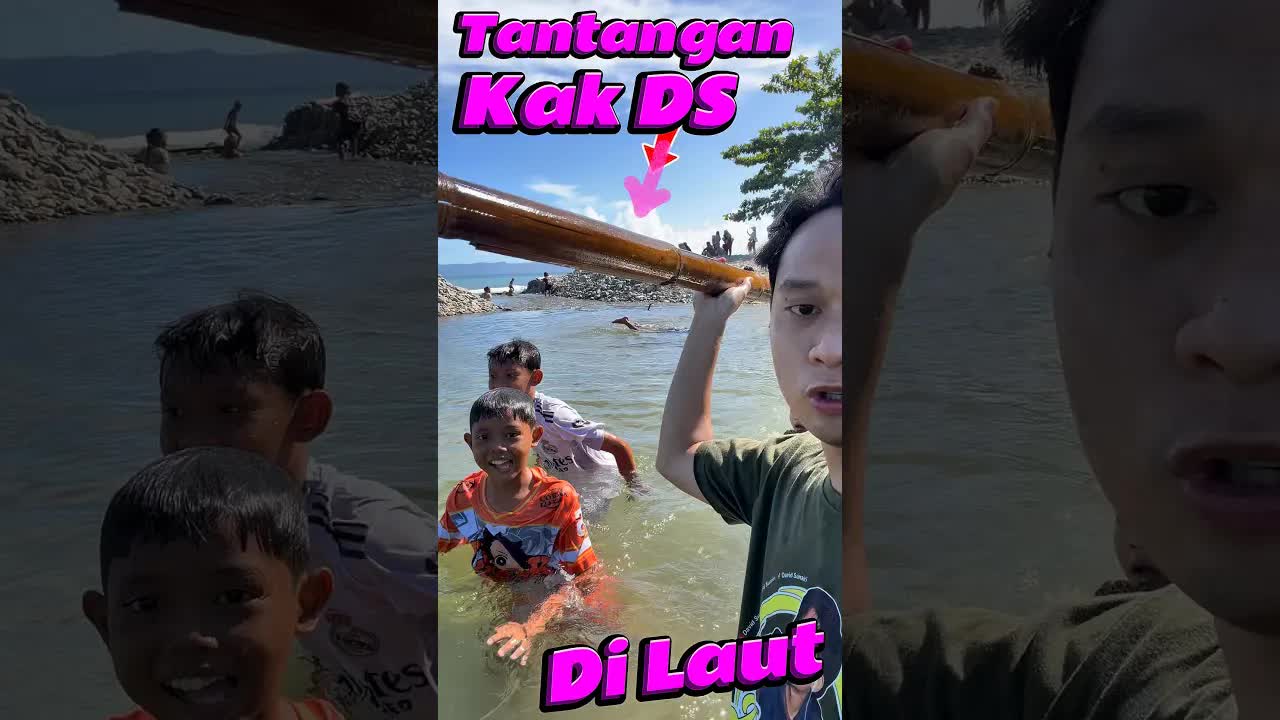 Tantangan renang Fahmi dan Rafa di laut