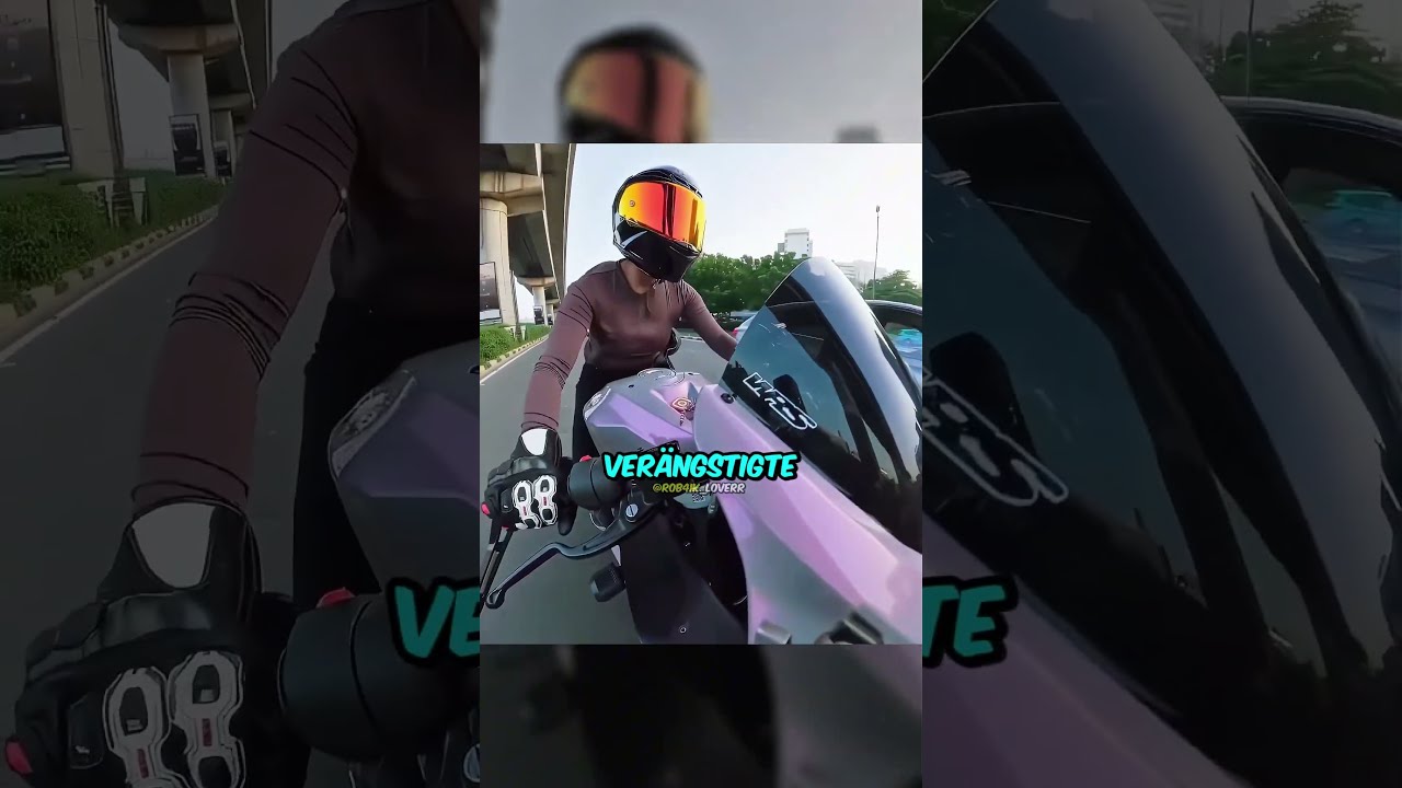 Bikerin wird von indischen Fahrer bedroht