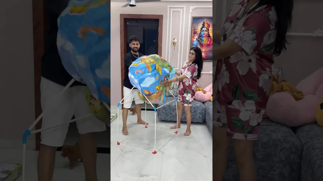 गोलू को टेंट हाउस बनाना सीखाया