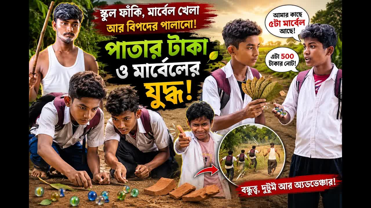 গ্রামের মাঠে মার্বেল খেলা আর দুষ্টুমি