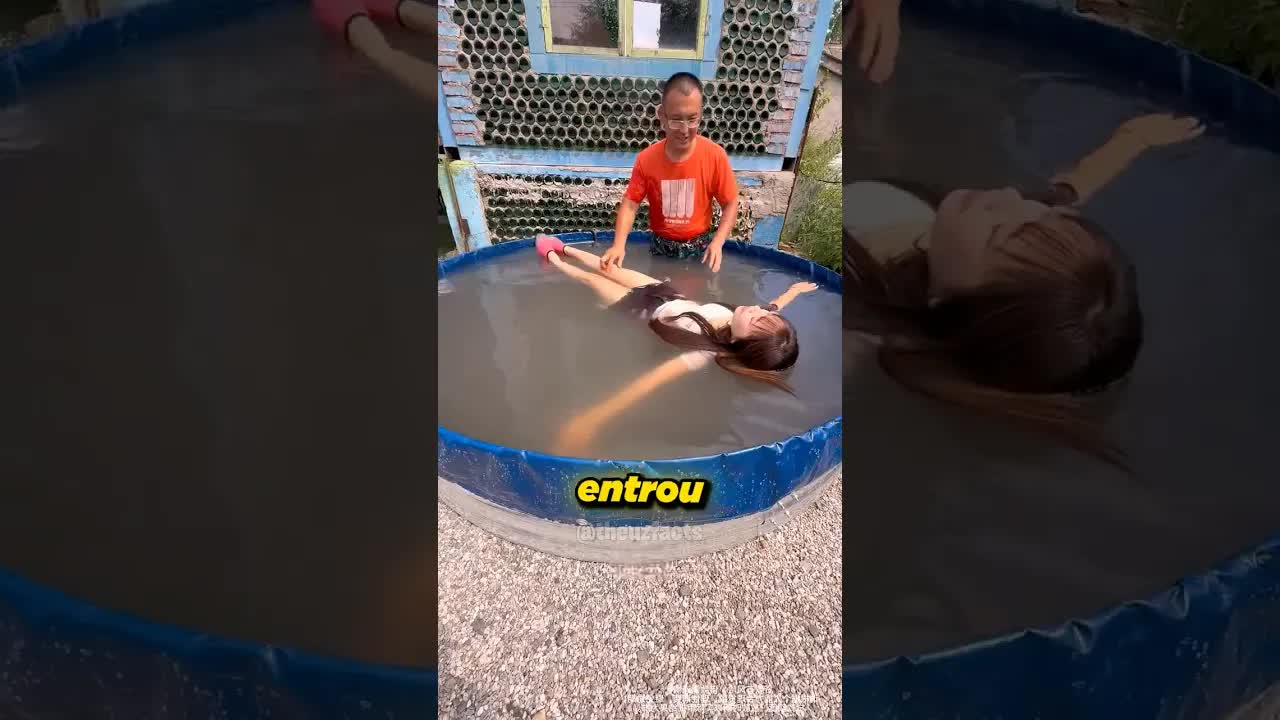 Ele construiu uma piscina de sal para a irmã