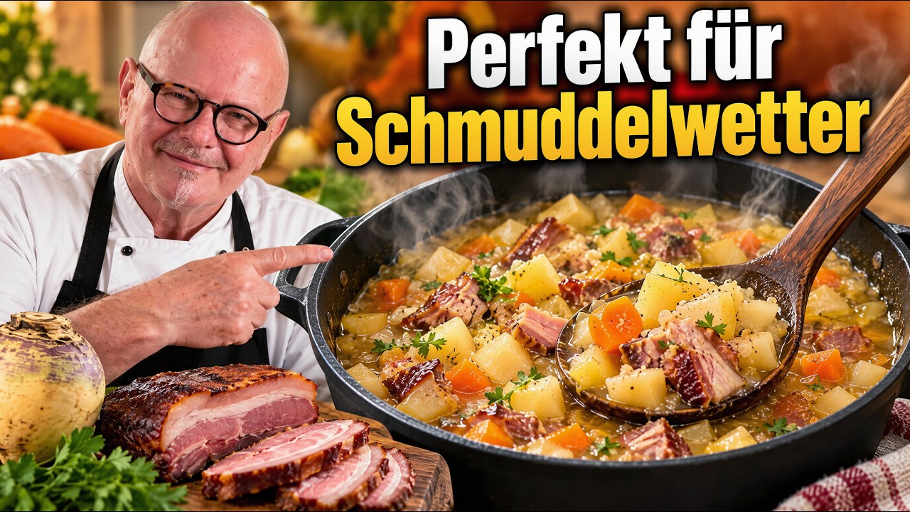 Herbstlicher Steckrüben-Eintopf mit Schweinebacke