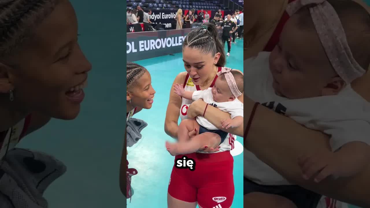 Siatkarka i cudowny moment z dzieckiem koleżanki