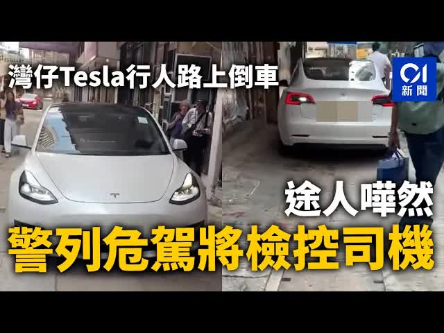 Tesla行人路上倒車引警調查