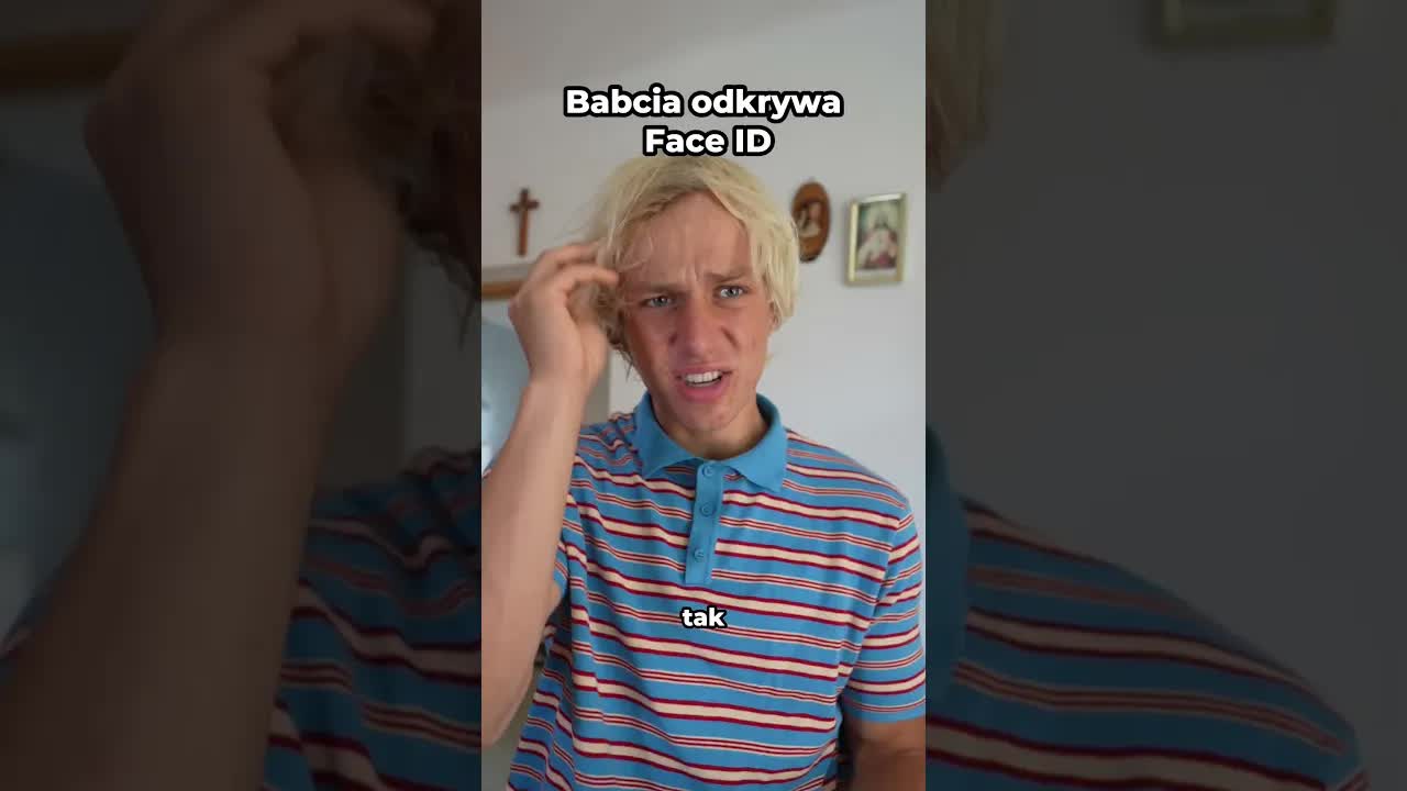 Babcia próbuje odblokować telefon Face ID