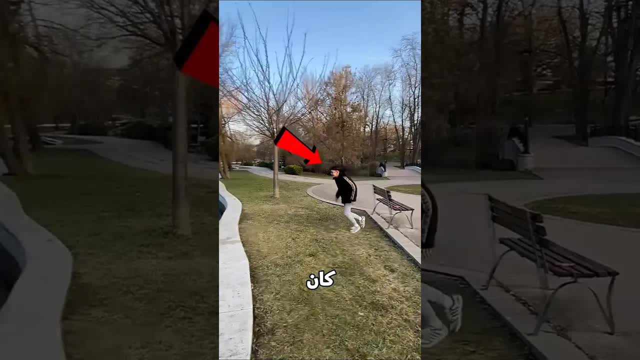 ولد حاول يبهر كراشته على الثلج