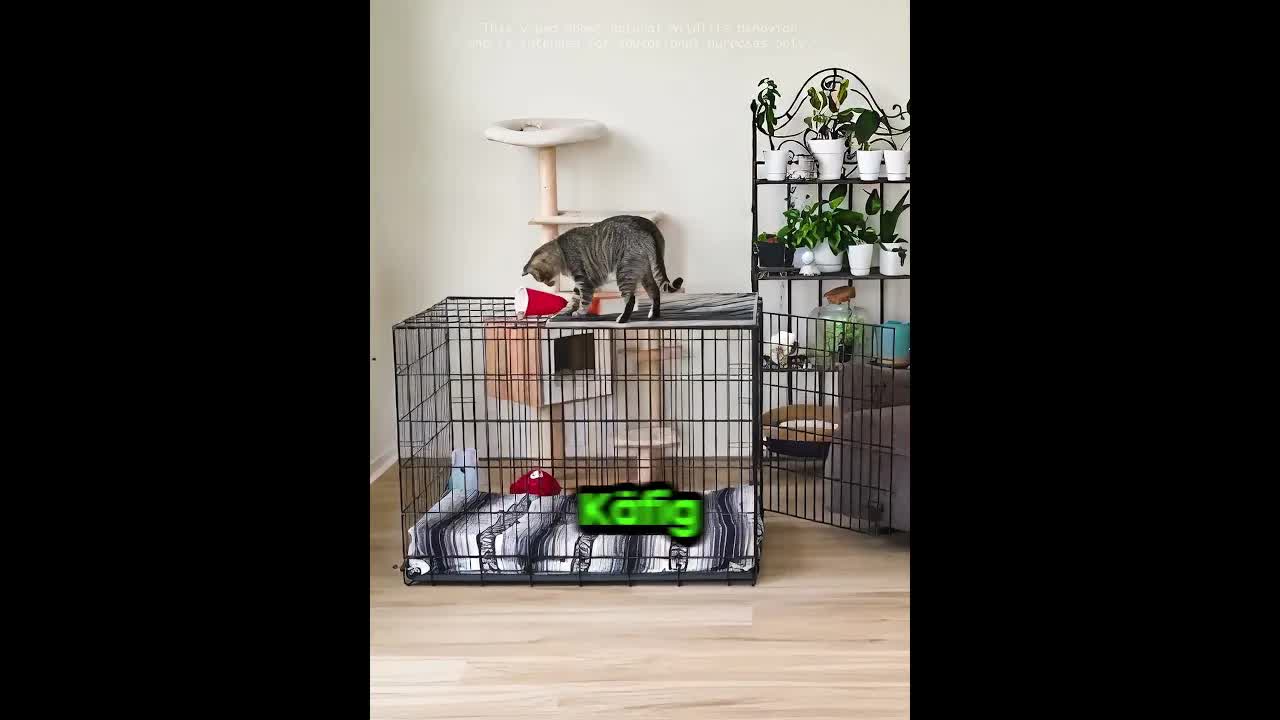 Diese Katze sperrt den Hund im Käfig ein