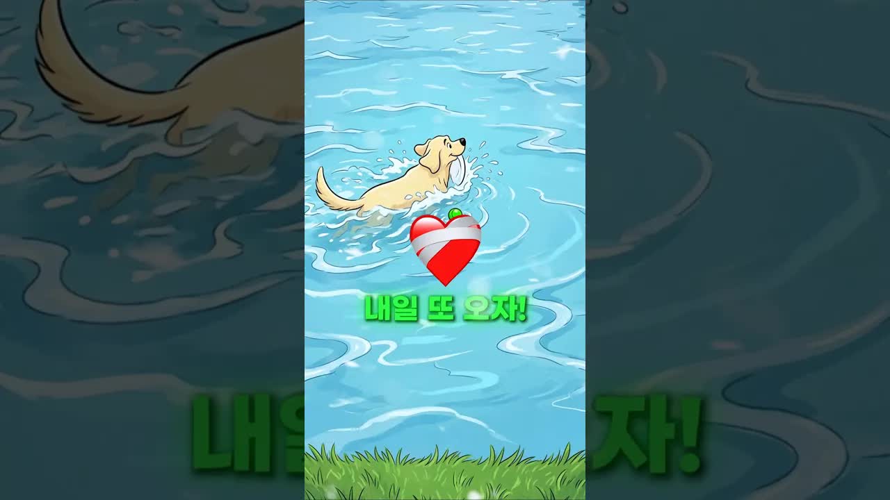 수영장에 처음 간 강아지의 놀라운 변화