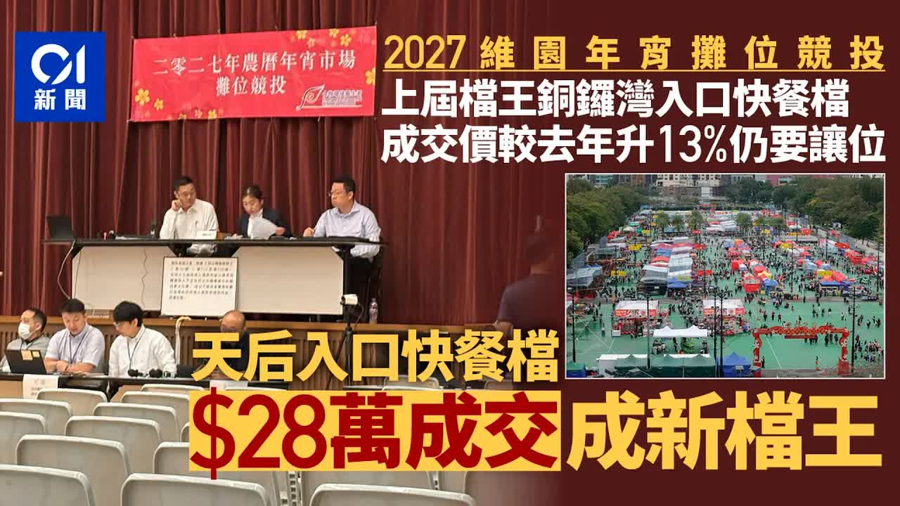 維園年宵快餐檔競投成交價創新高