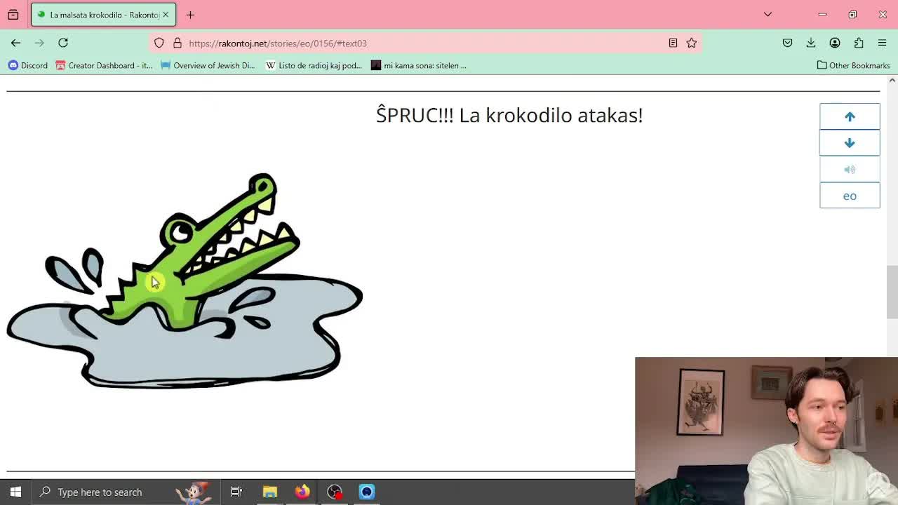 La Malsata Krokodilo: Rakonto por Komencantoj