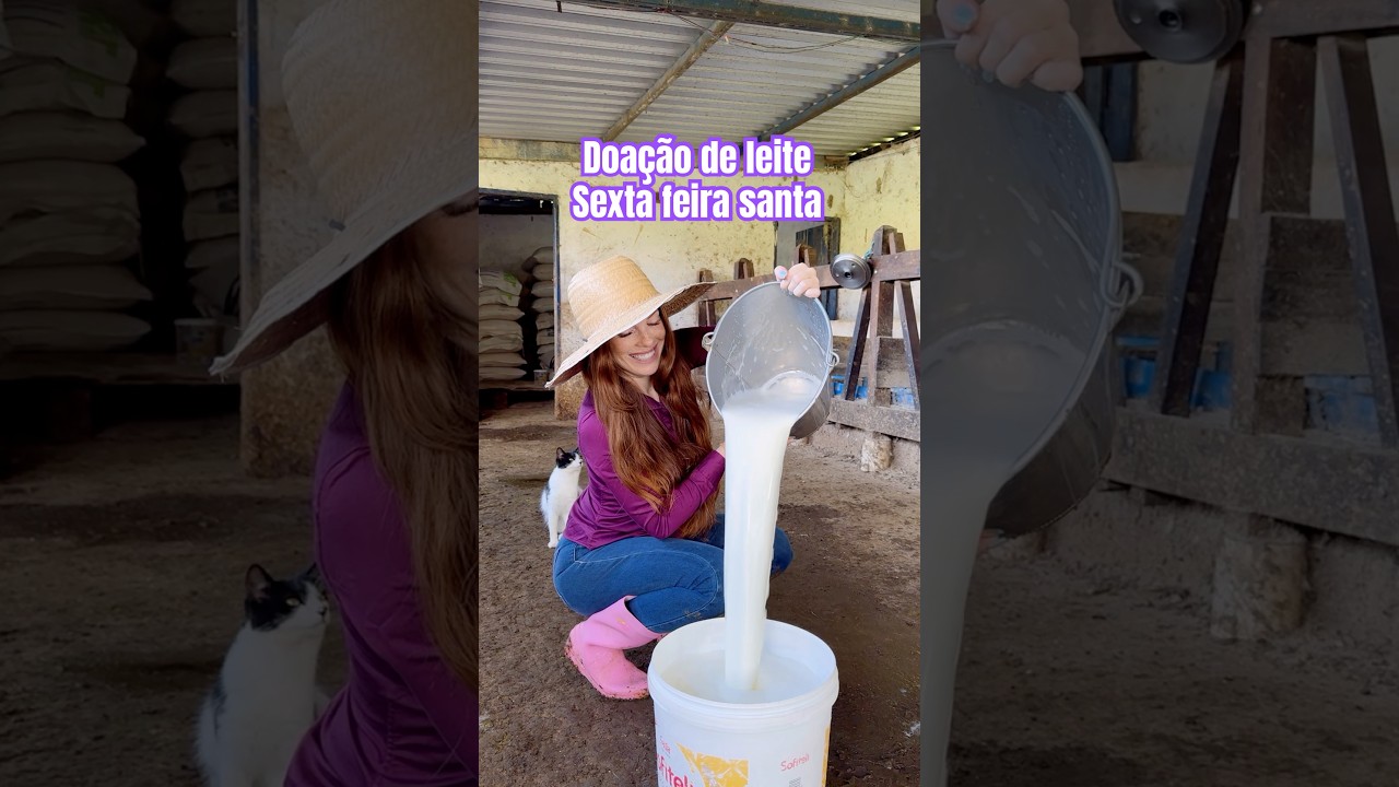 Doação de leite e vida no rancho na Páscoa