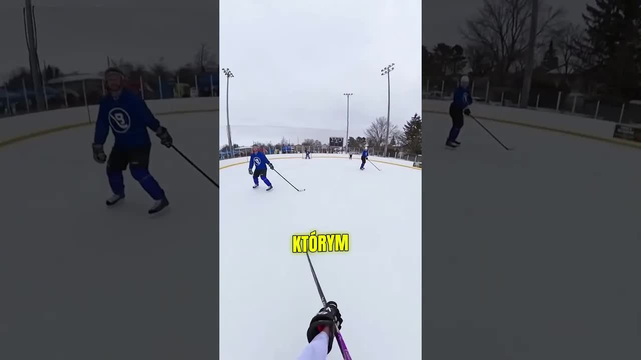 Gość udowadnia, że potrafi grać w hokeja