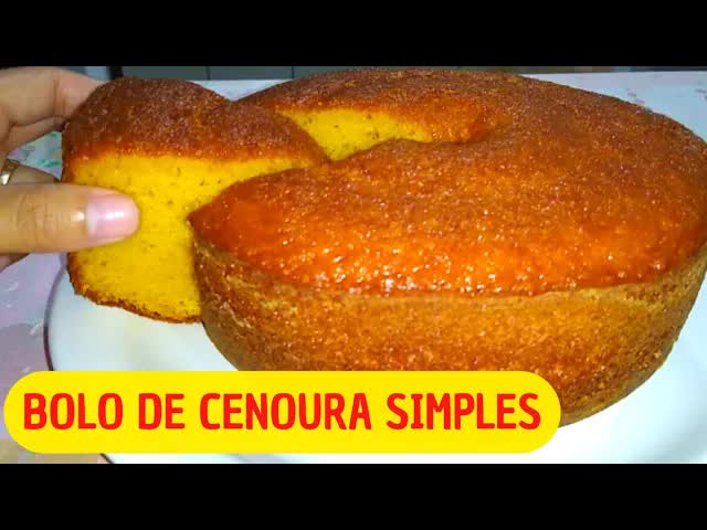 Como fazer bolo de cenoura simples e fofinho