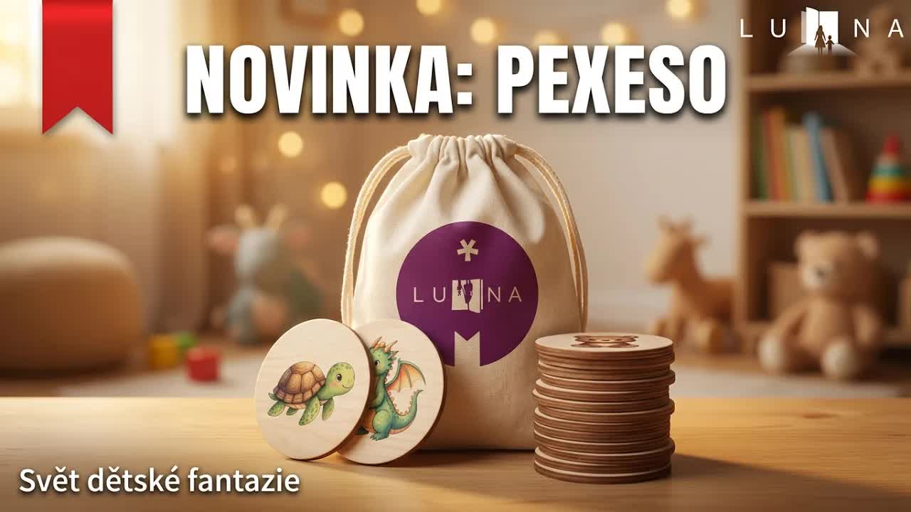 Přírodní dřevěné Pexeso Luna pro děti