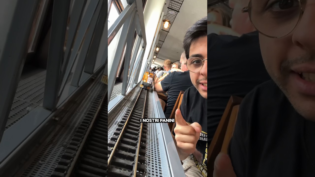 Ristorante con treni e panini al capra