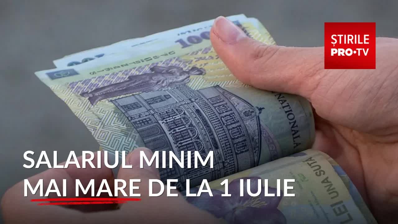 Salariul minim crește de la 1 iulie