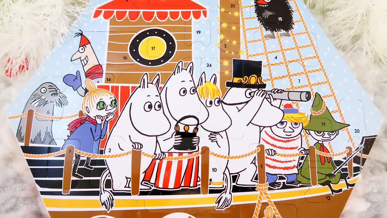 Öppnar Mumintrollens julkalender med alla figurer