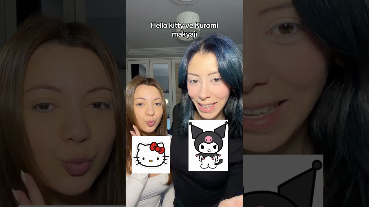Kardeşimle Hello Kitty ve Kuromi Makyajı