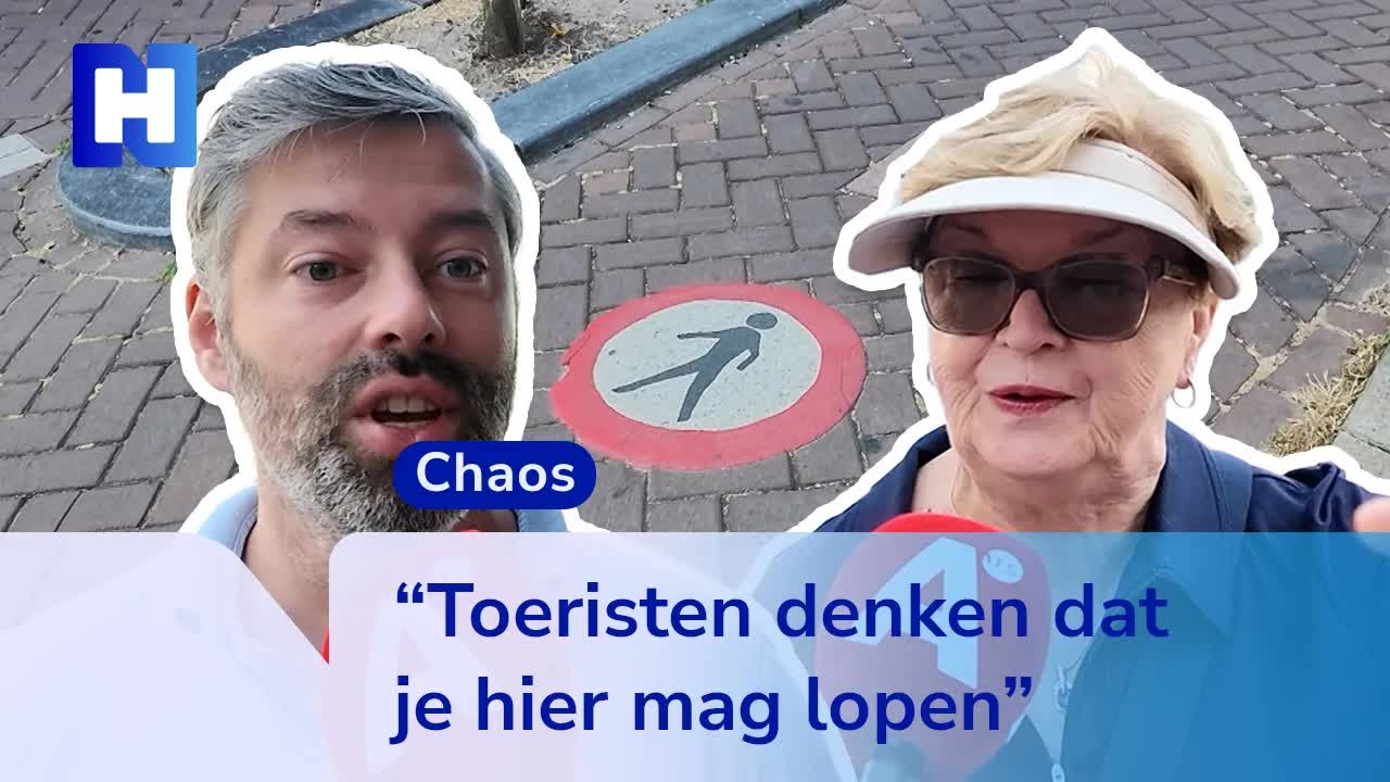 Verwarrend fietspad in Amsterdam