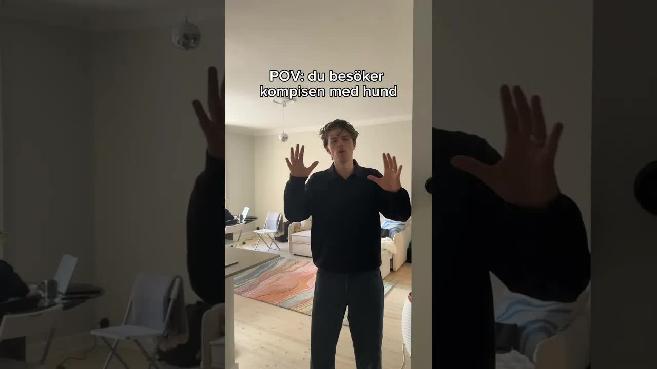 Besöker kompis med hund Buster