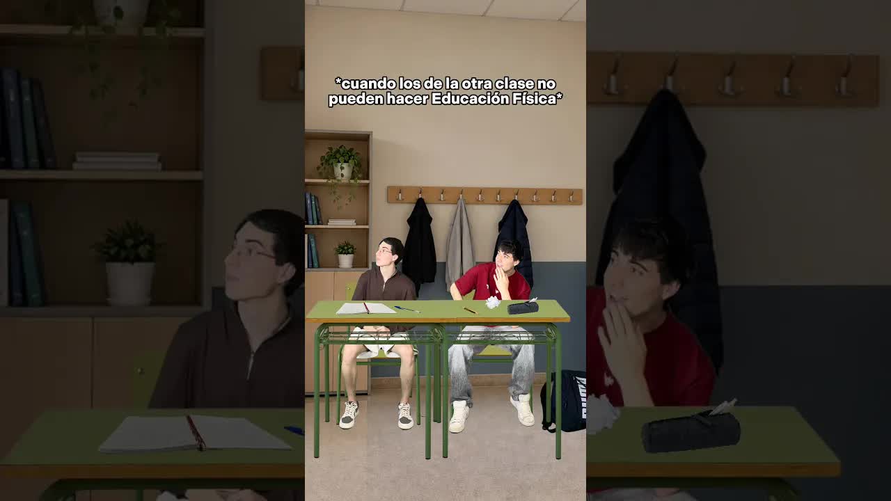Clase de educación física bajo la lluvia