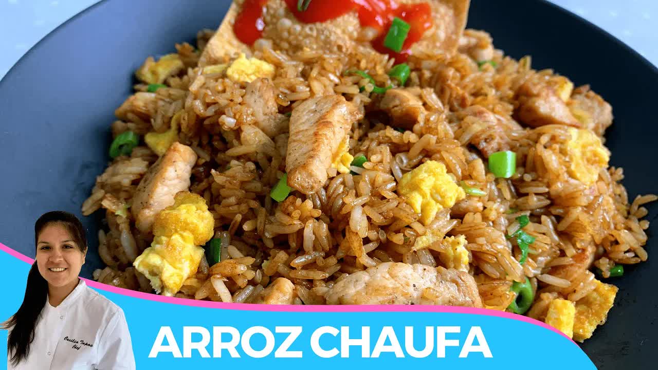 Cómo preparar arroz chaufa de pollo peruano