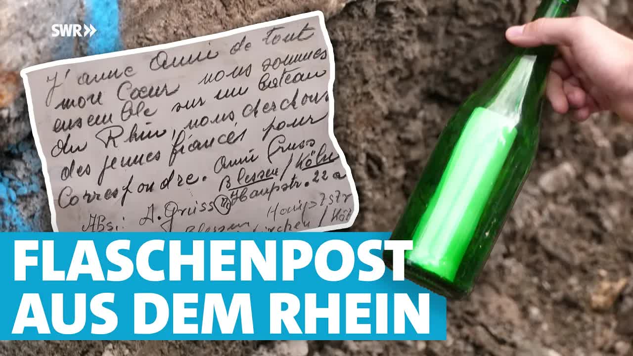 Flaschenpost aus dem Jahr 1958 am Rhein gefunden