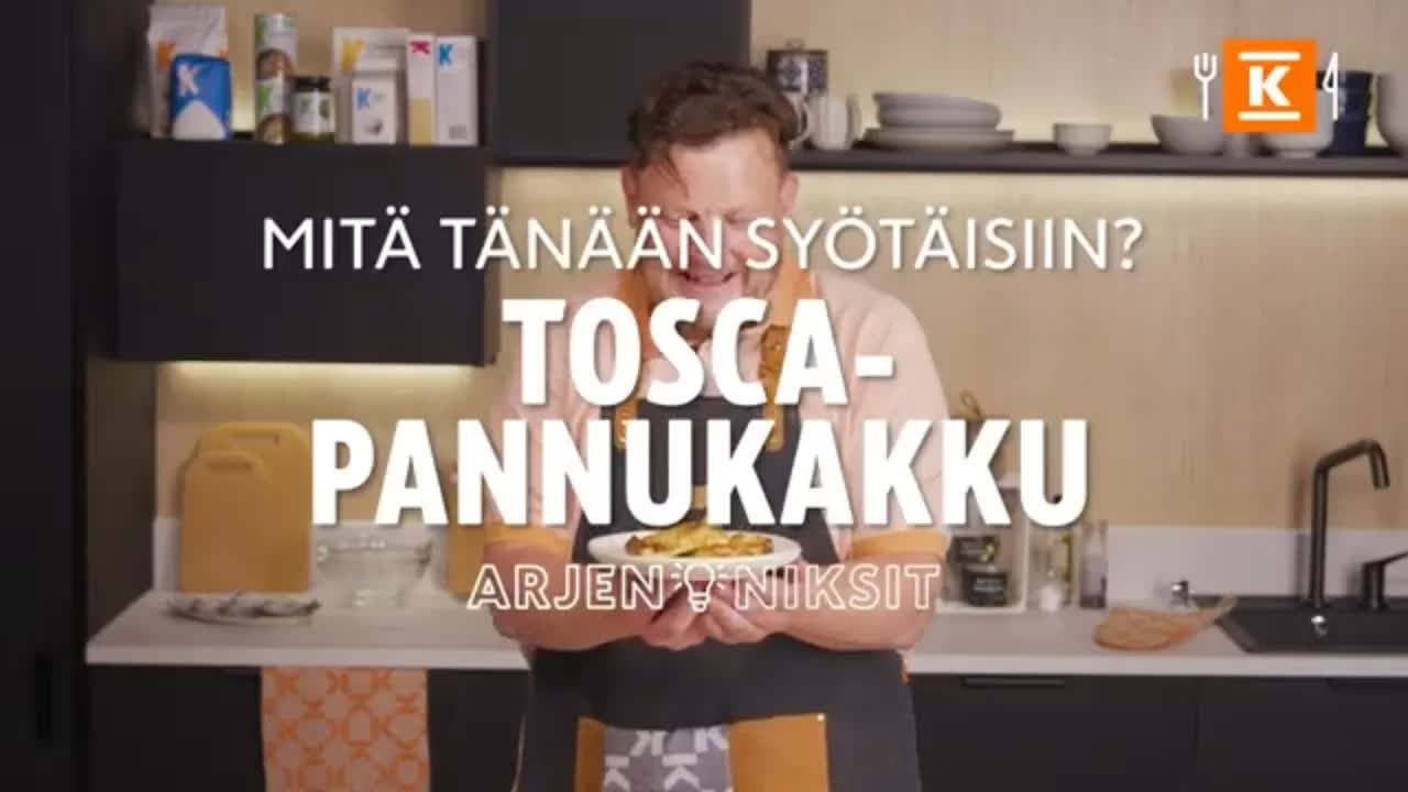 Toscapannukakun valmistus K-Ruoan reseptillä