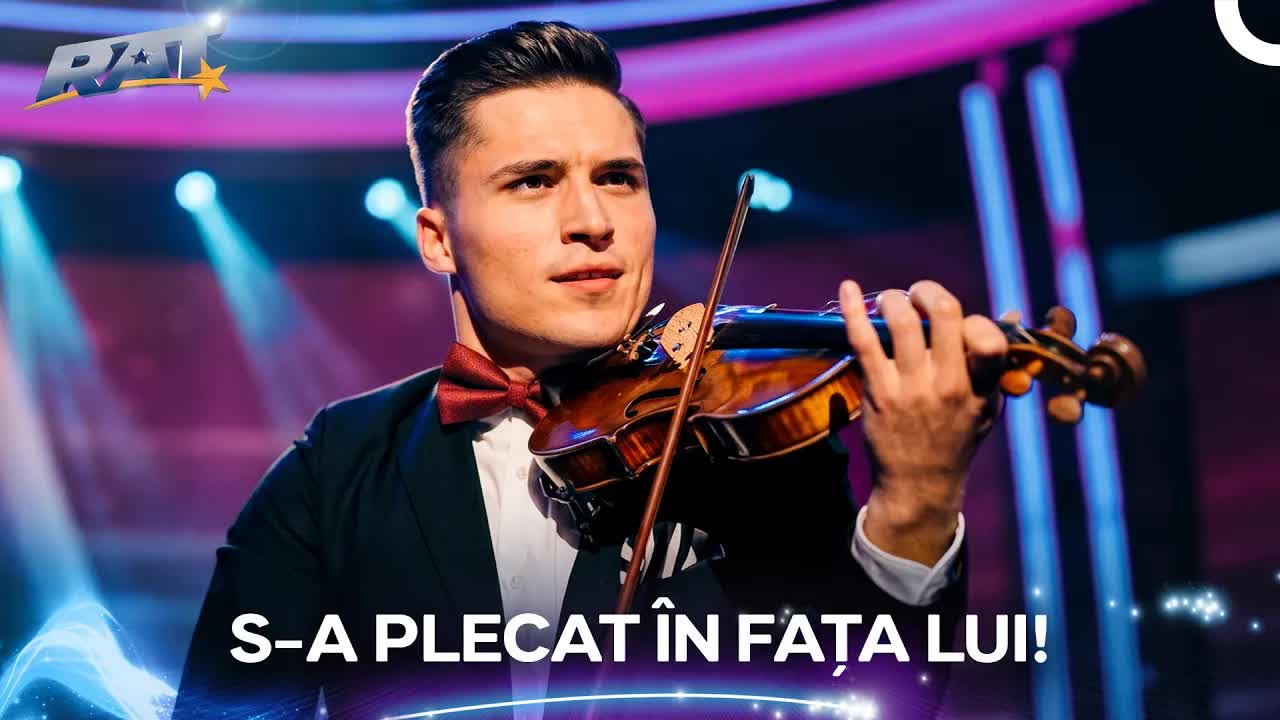Iulian Băluțel cântă la vioară pe Românii au talent