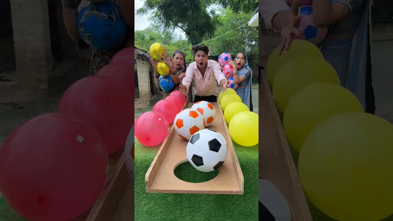 கால்பந்து சவாலில் குடும்ப விளையாட்டு