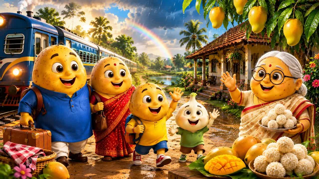 গরমের ছুটিতে নানির বাড়িতে আলুর পরিবার