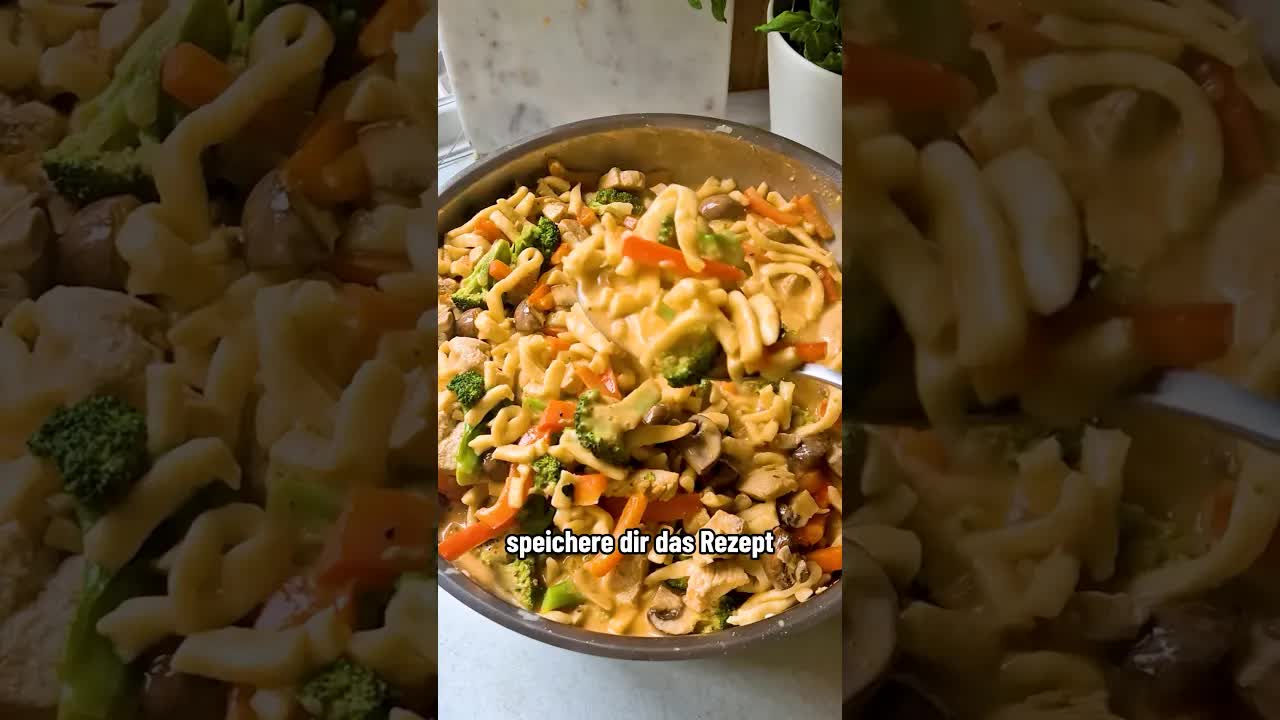 Kalorienarme Spätzle-Pfanne mit Hähnchen