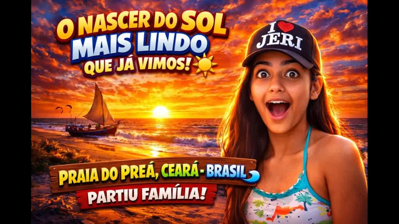 Nascer do Sol Lindo na Praia com a Família