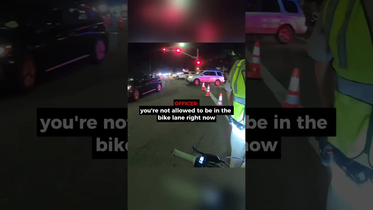 Officer Stops Teen Riding In Closed Bike Lane
