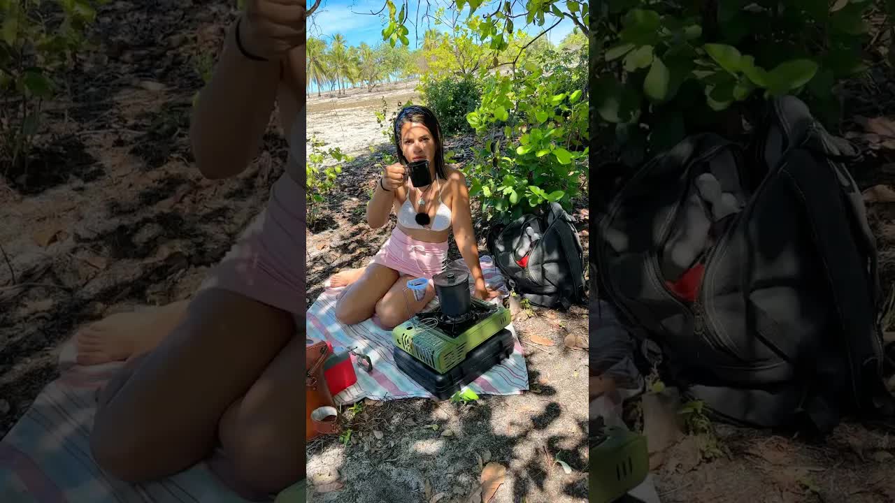 Montando meu acampamento com cafezinho