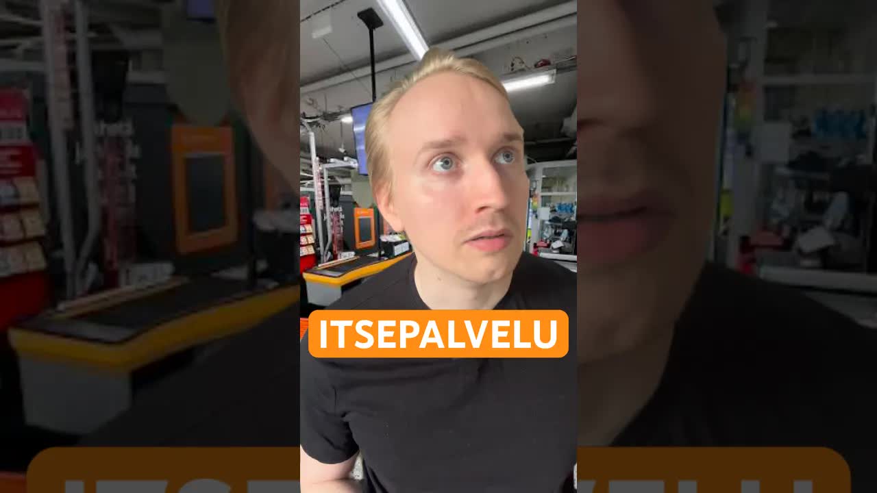 Itsepalvelukassan humoristinen kohtaaminen