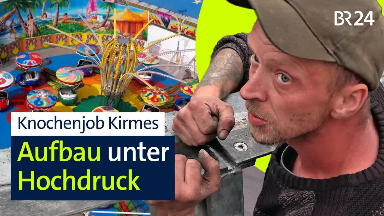 Adrian baut das Calypso-Karussell auf