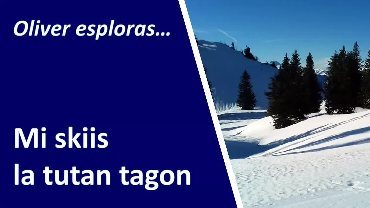 Oliver skiis en Aŭstrio kaj lernas skii