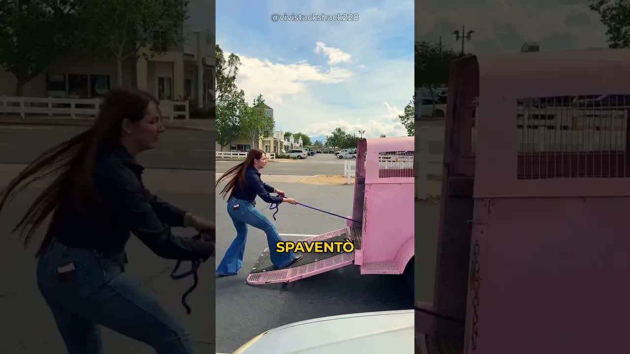 La ragazza e il cavallo dal suo paese