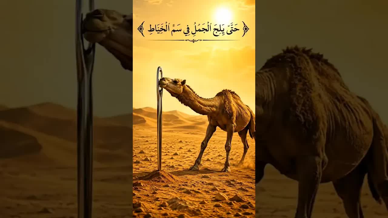 هل الجمل في الآية هو الحيوان المعروف؟