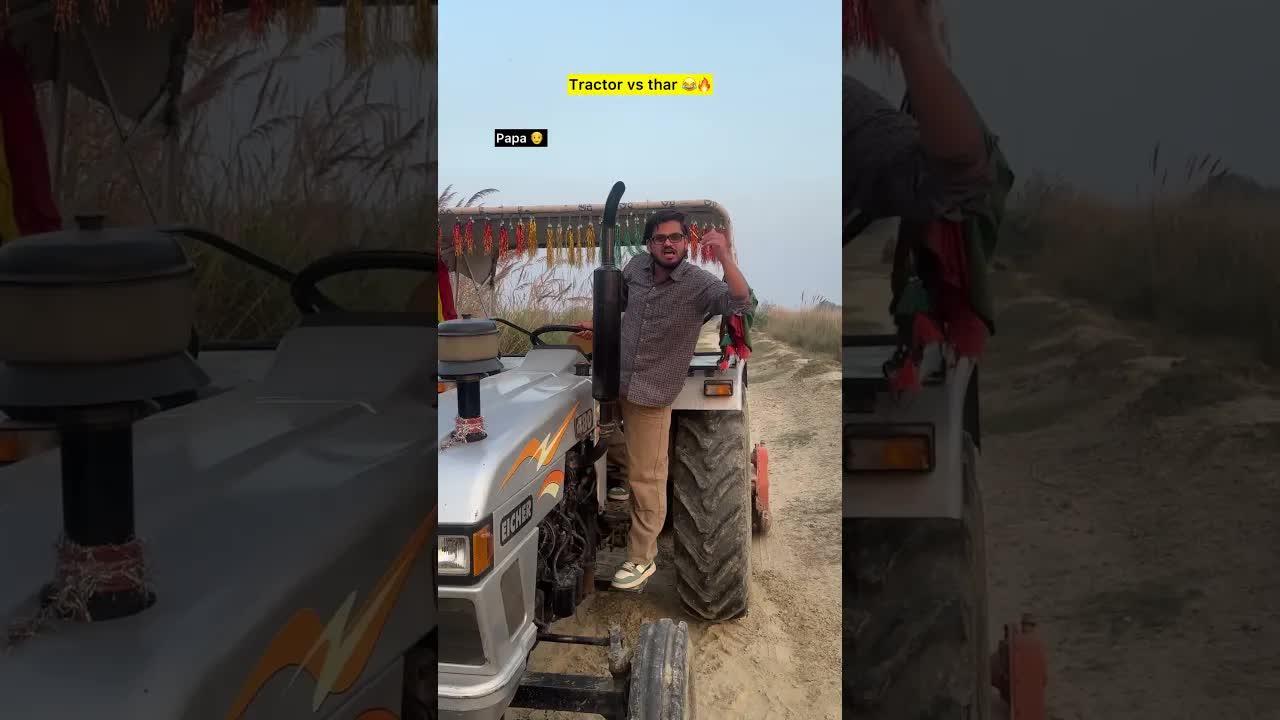 थार और ट्रैक्टर का मज़ाक