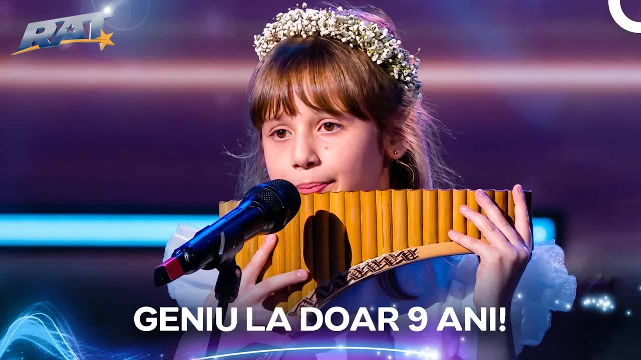 Fetiță de 9 ani cântă la nai la Românii au talent