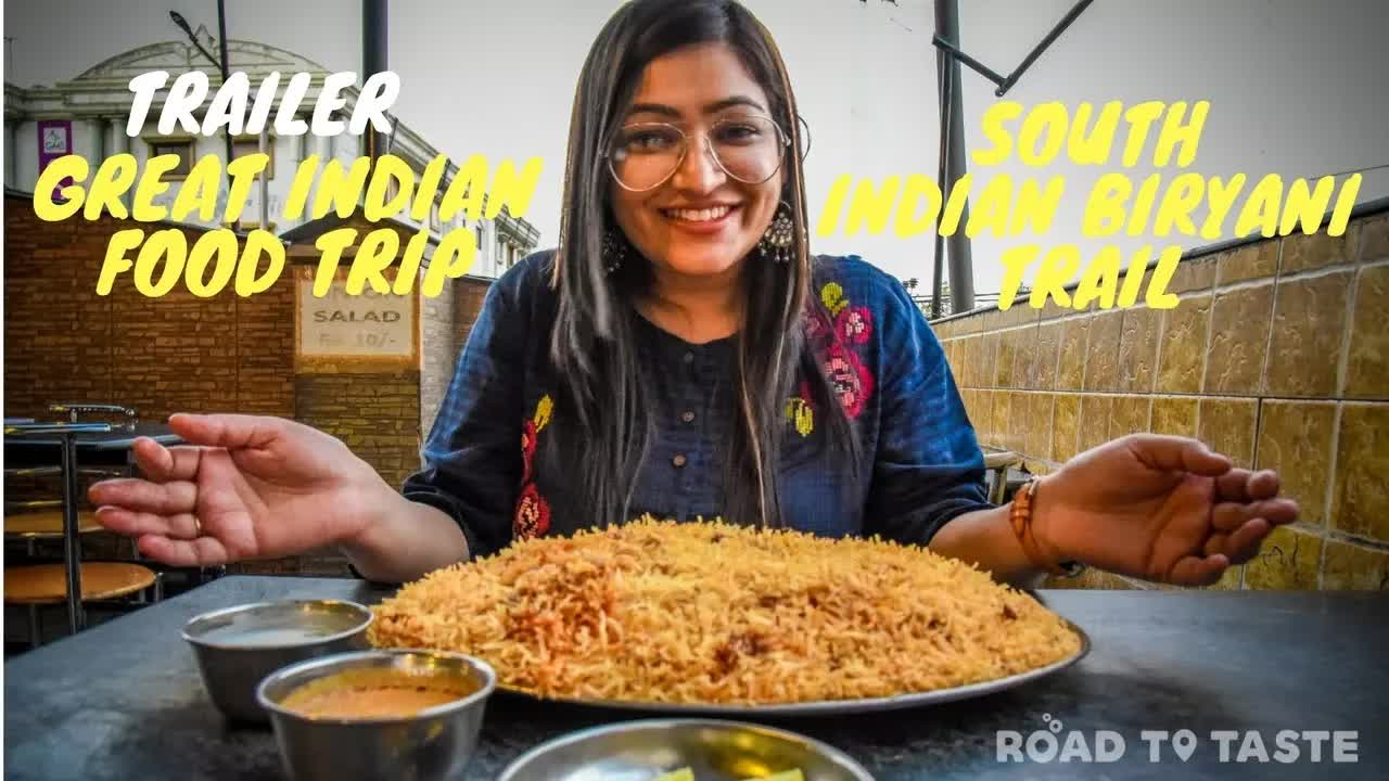 Eating South Indian biryani on a road trip