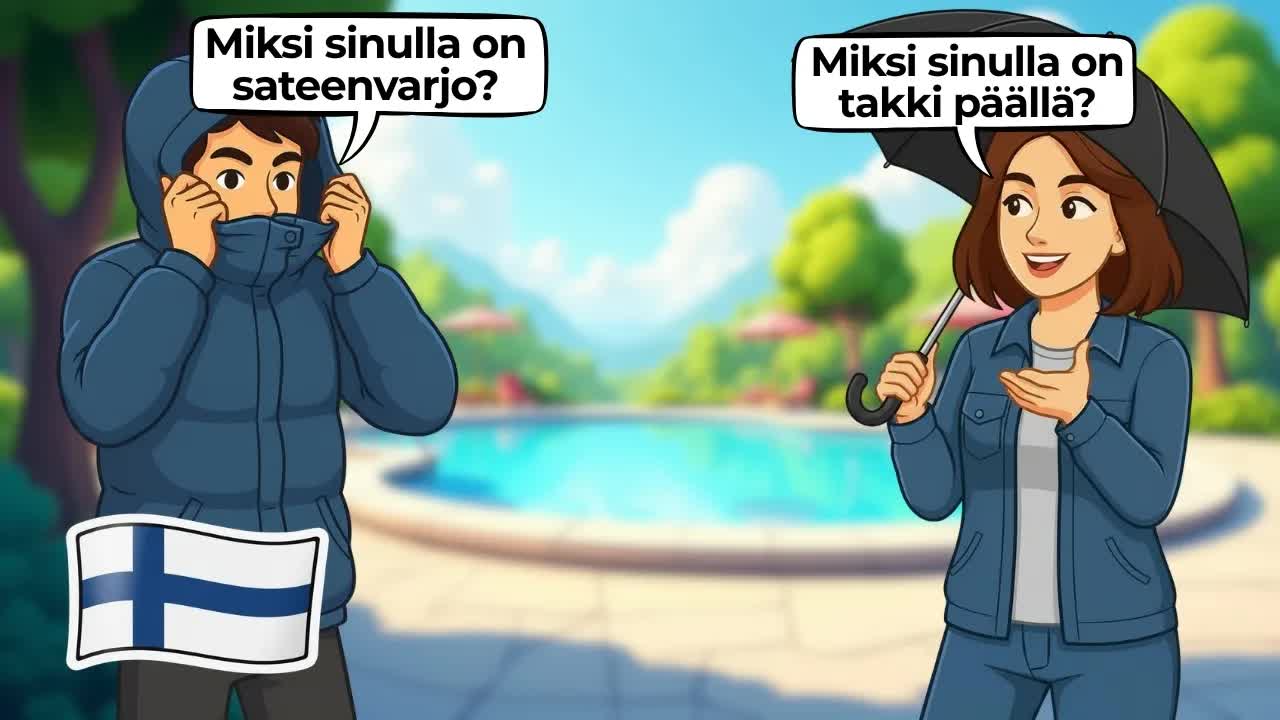 Peruskeskusteluita suomalaisessa puistossa ja kaupassa