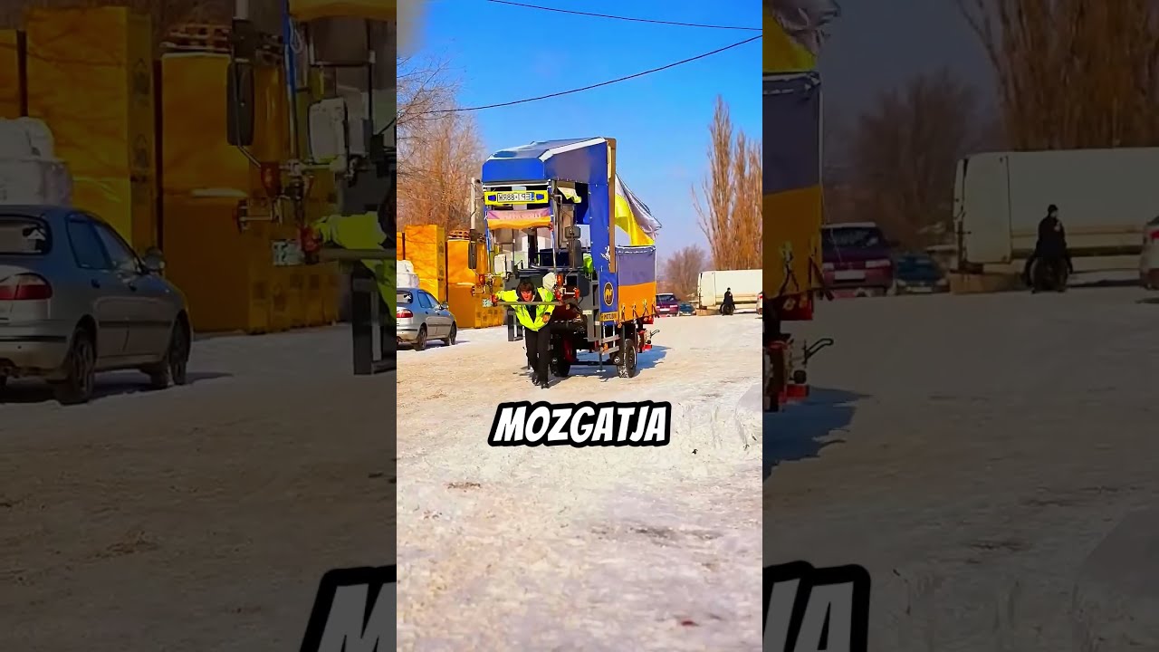 Egy ember erejével húzott óriási teherautó