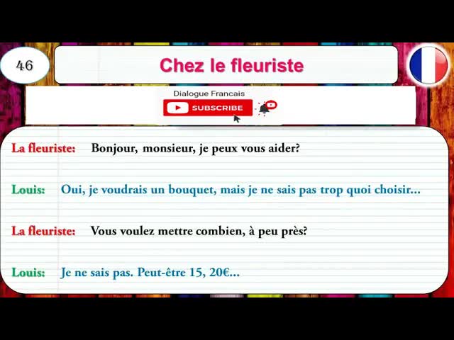 Dialogue au fleuriste : choisir un bouquet